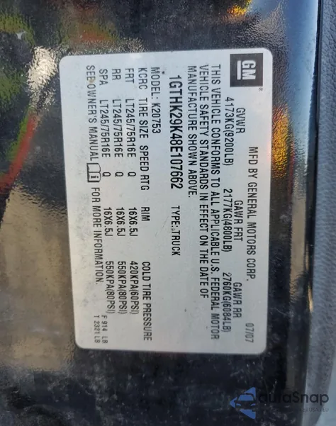 2008 GMC Sierra K2500 Heavy Duty from USA, damaged, VIN 1GTHK29K48E107662